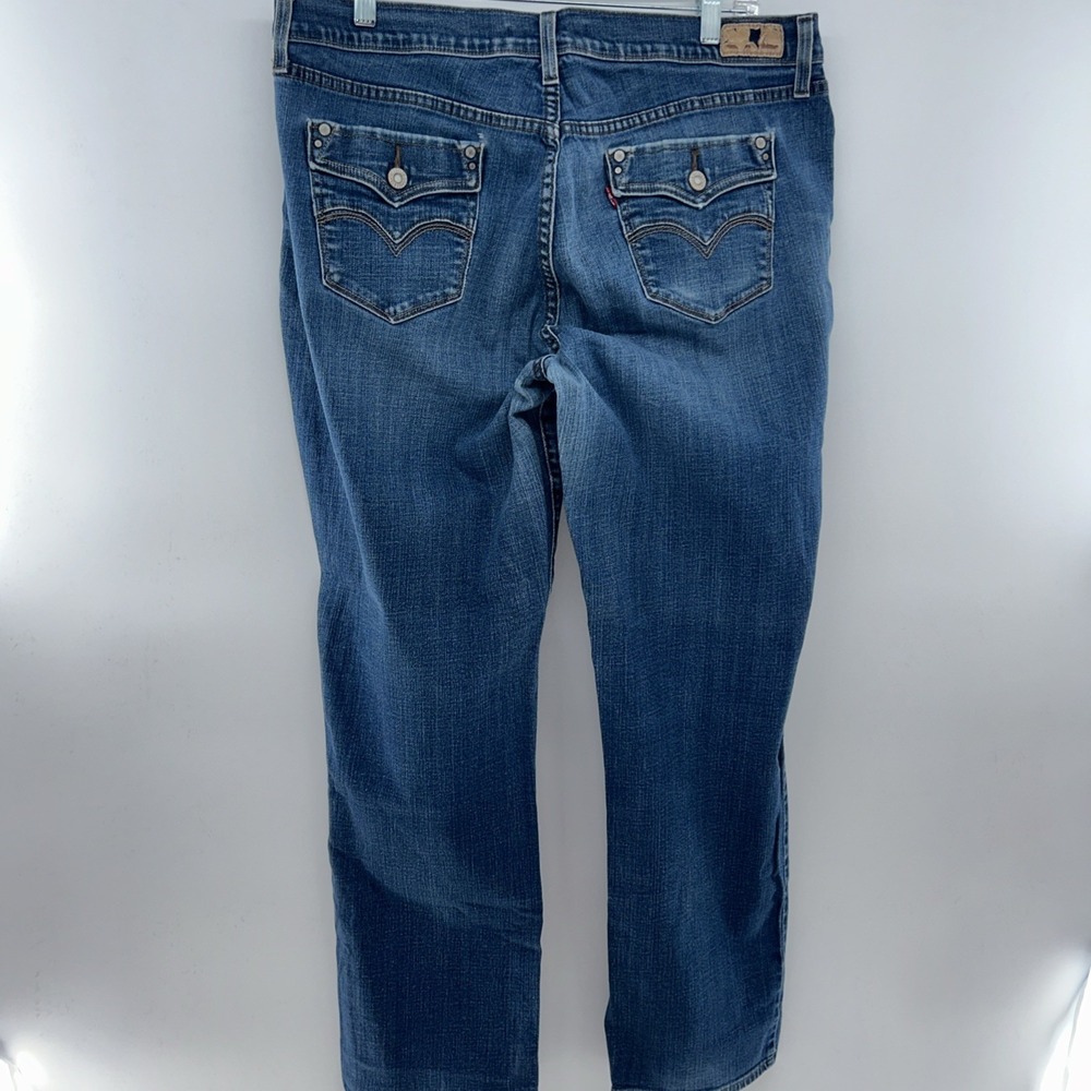 Levi's 505 Jeans Womens Size 16M/36 Blue Mid-Rise Straight 30" Inseam Stretch